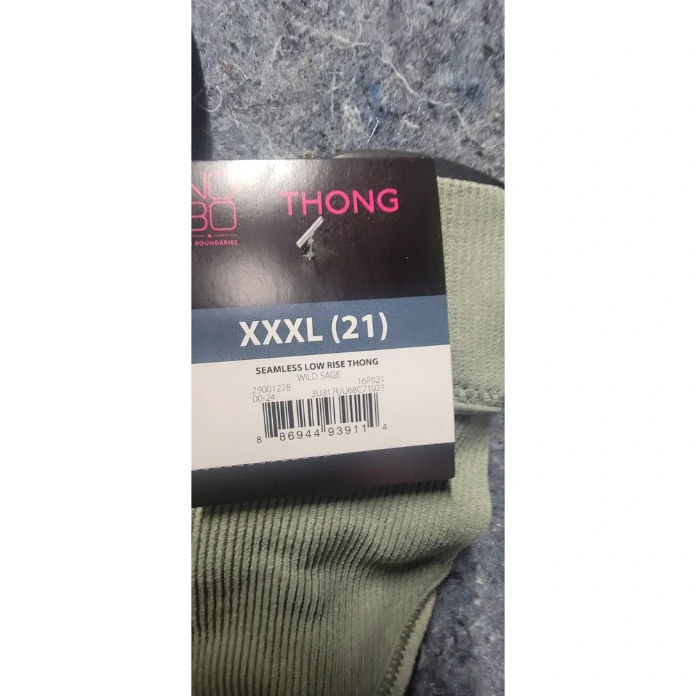 No Boundries Seamless‎ Low Rise Thong Wild Sage/Black Soot Size XL - Picture 3 of 10